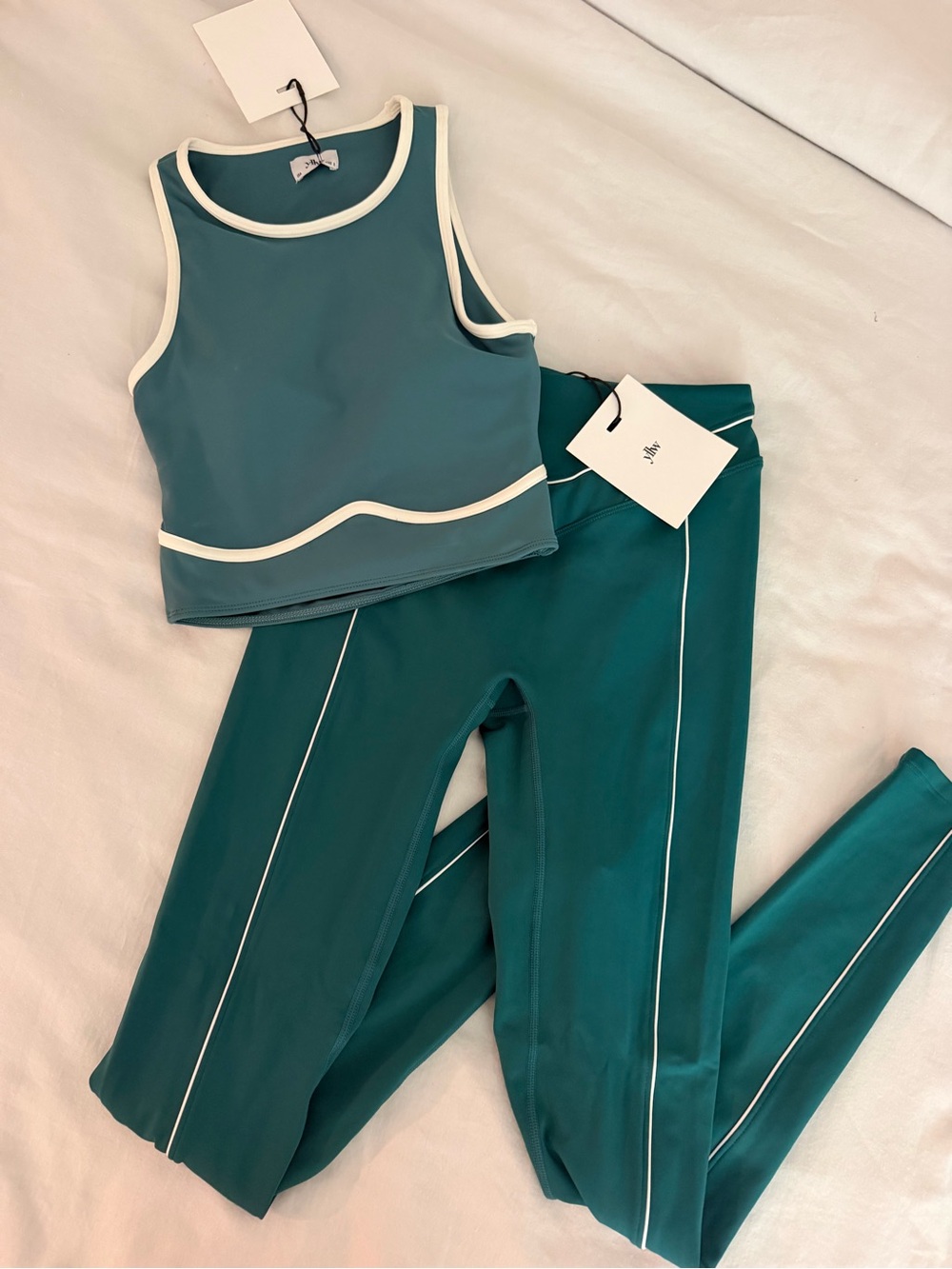 Yellow the Label Active Leggings & Crop Tank Set